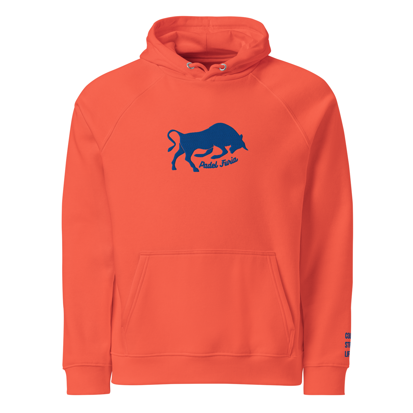Hoodie eco organic cotton unisex Furia royal blue