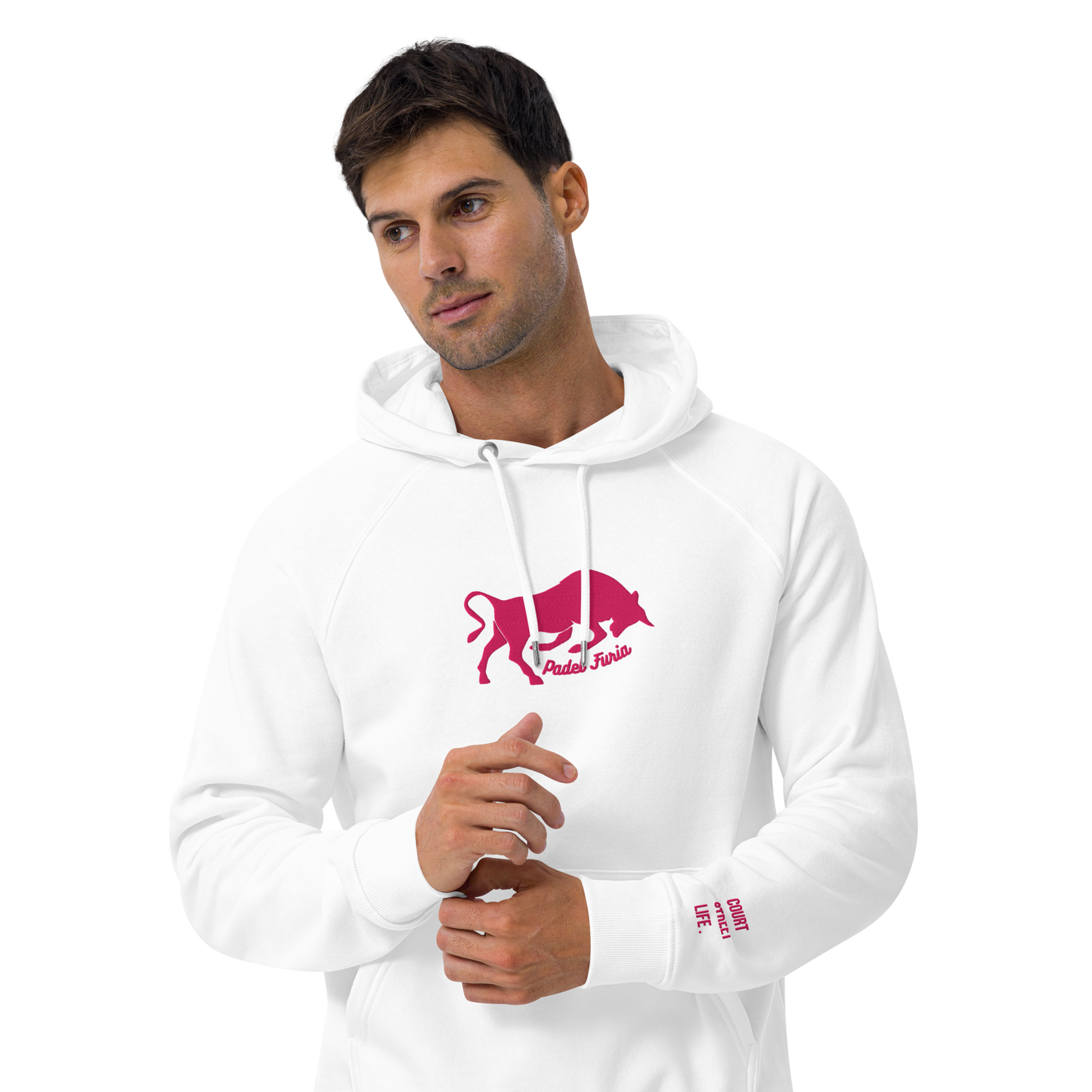 Hoodie eco organic cotton unisex Furia pink
