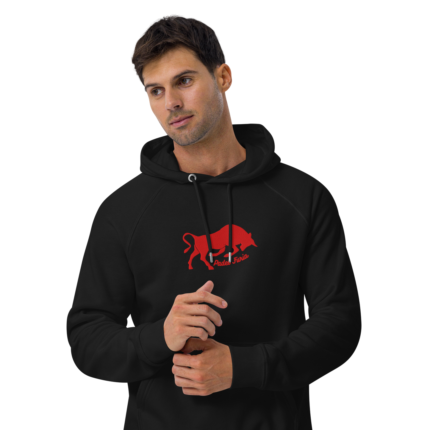 Hoodie 100% organic cotton unisex Furia red