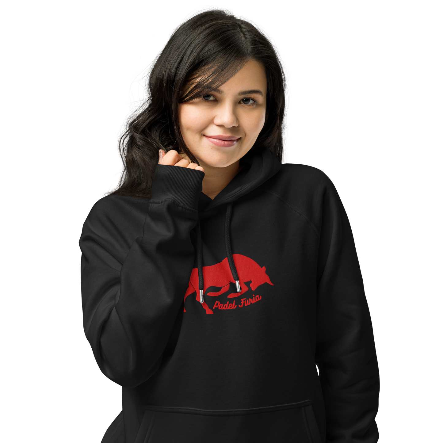 Hoodie 100% organic cotton unisex Furia red