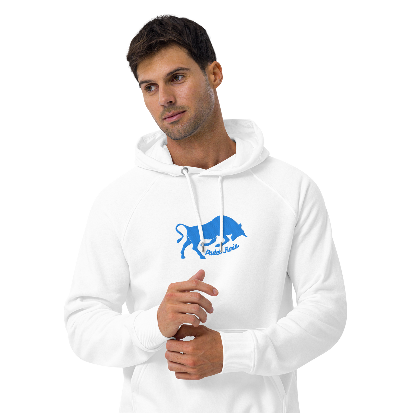 Sweat à capuche en coton bio unisexe Furia bleu